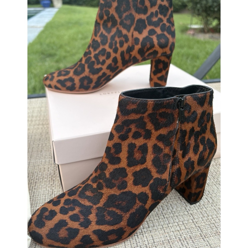 Loeffler Randall Greer Leopard Calf Hair Ankle Booties Size 8 NWB Rare $450